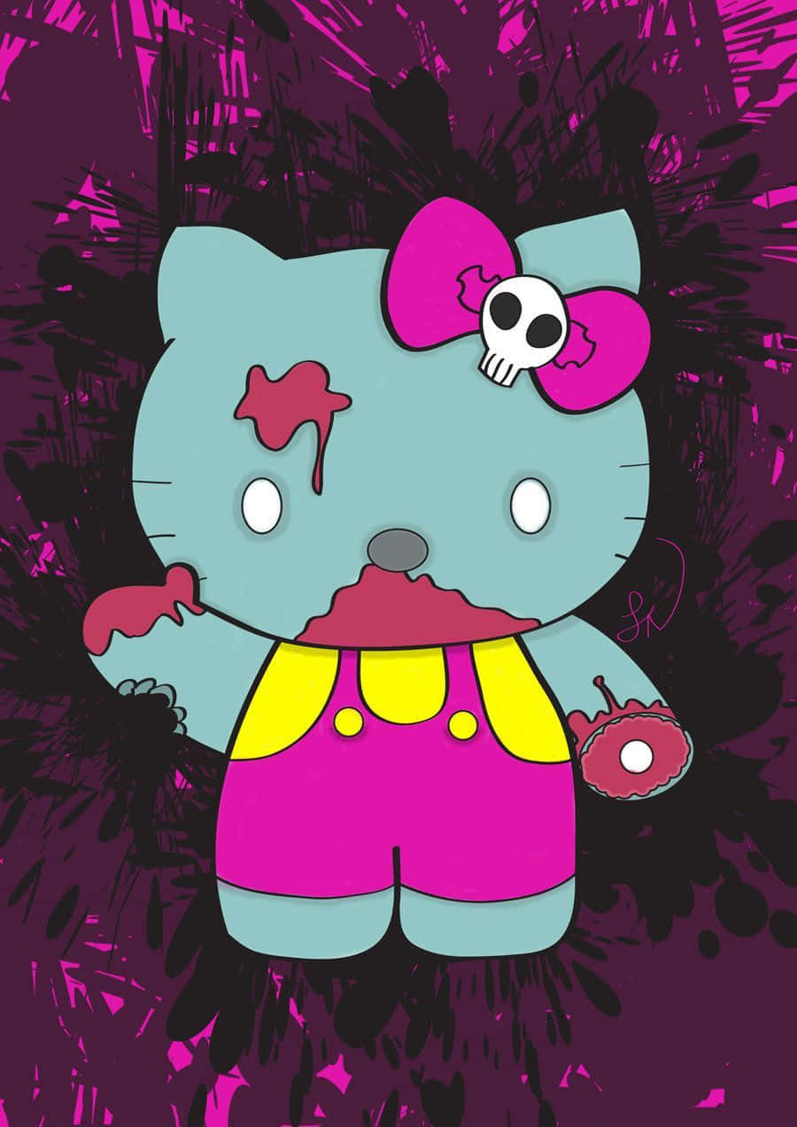 "Let your feelings flow with Emo Hello Kitty!" Wallpaper