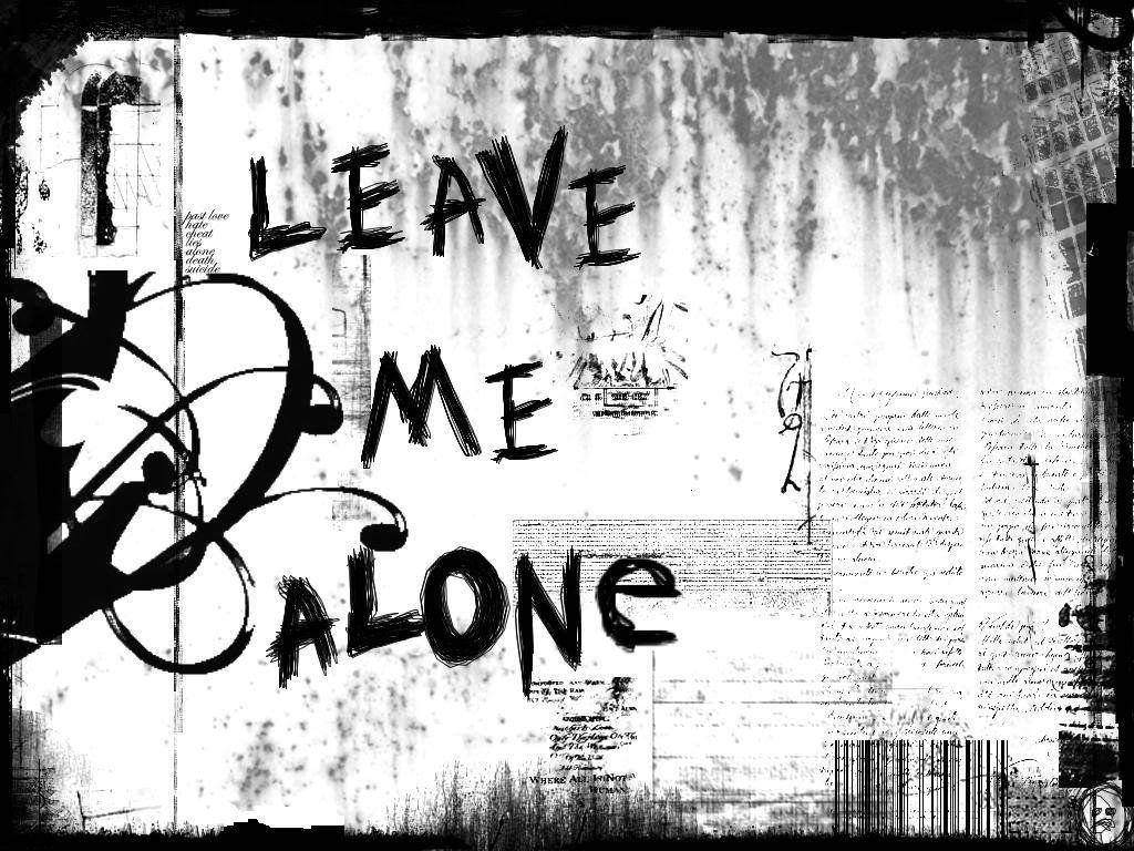 Emo-inspired Leave Me Alone Text Background