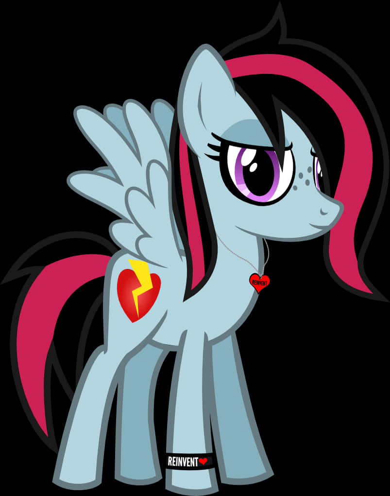 Emo Pegasus Cartoon Character PNG