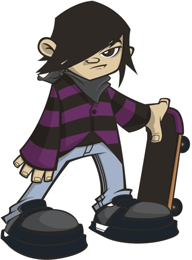 Emo Skater Character Illustration PNG