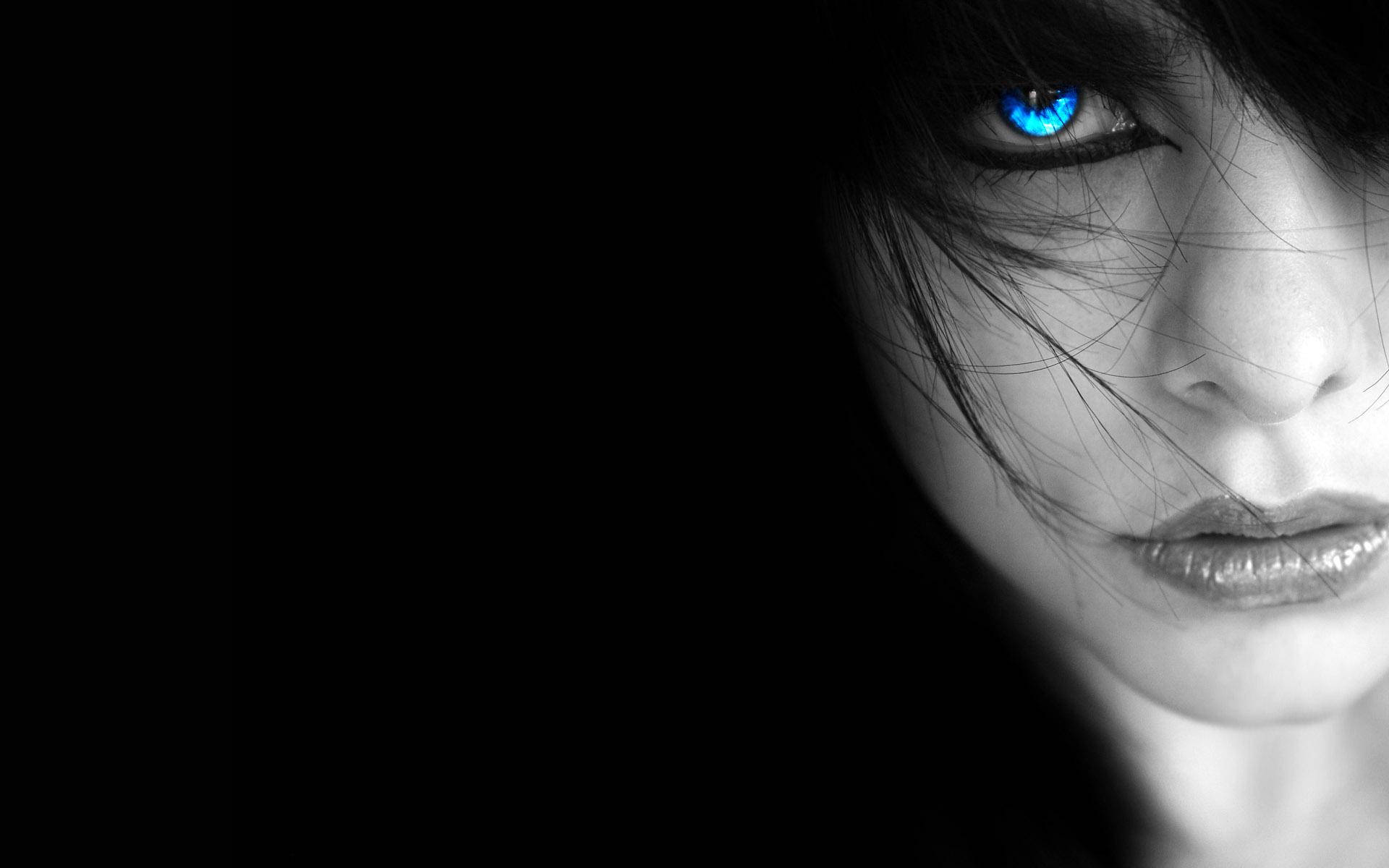 Emo With Blue Eyes Dark Girly Wallpaper