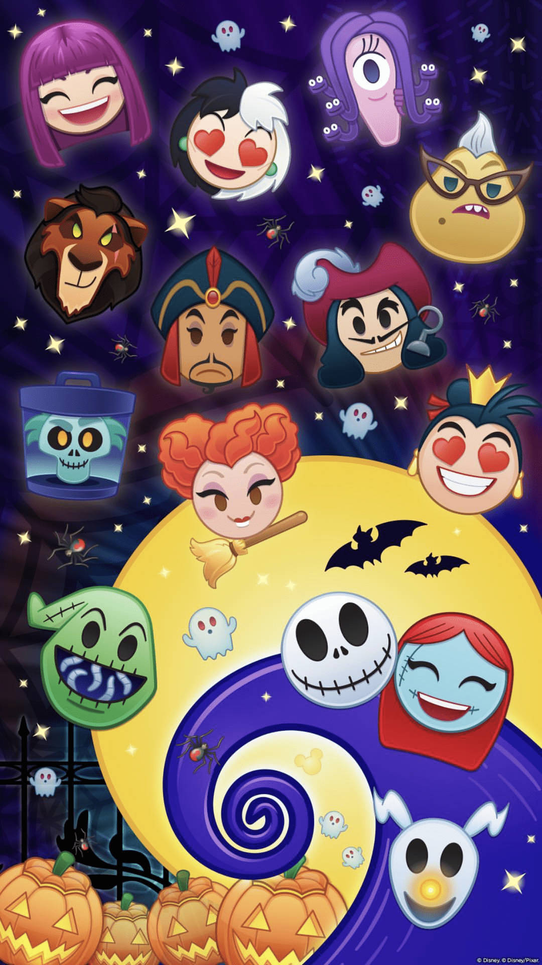 Emojiblitz Niedlich Disney Halloween Wallpaper