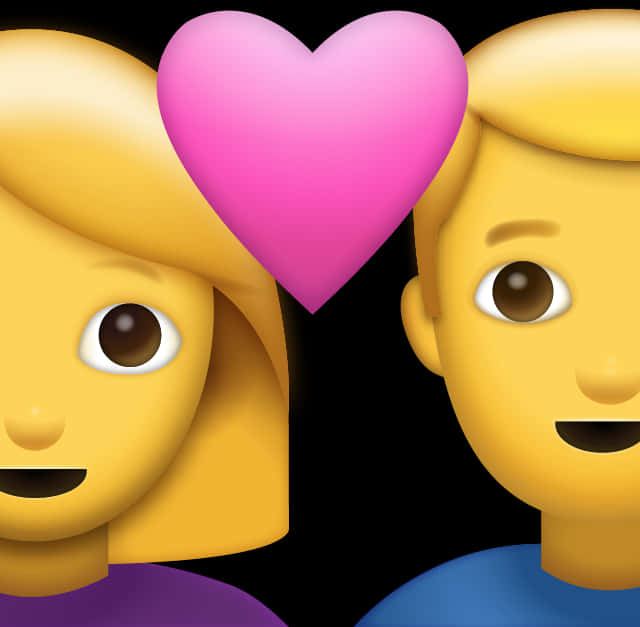 Emoji Couple With Heart PNG