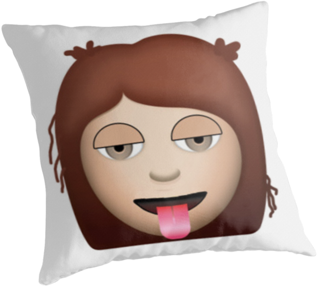 Emoji Cushion Design Tongue Out PNG