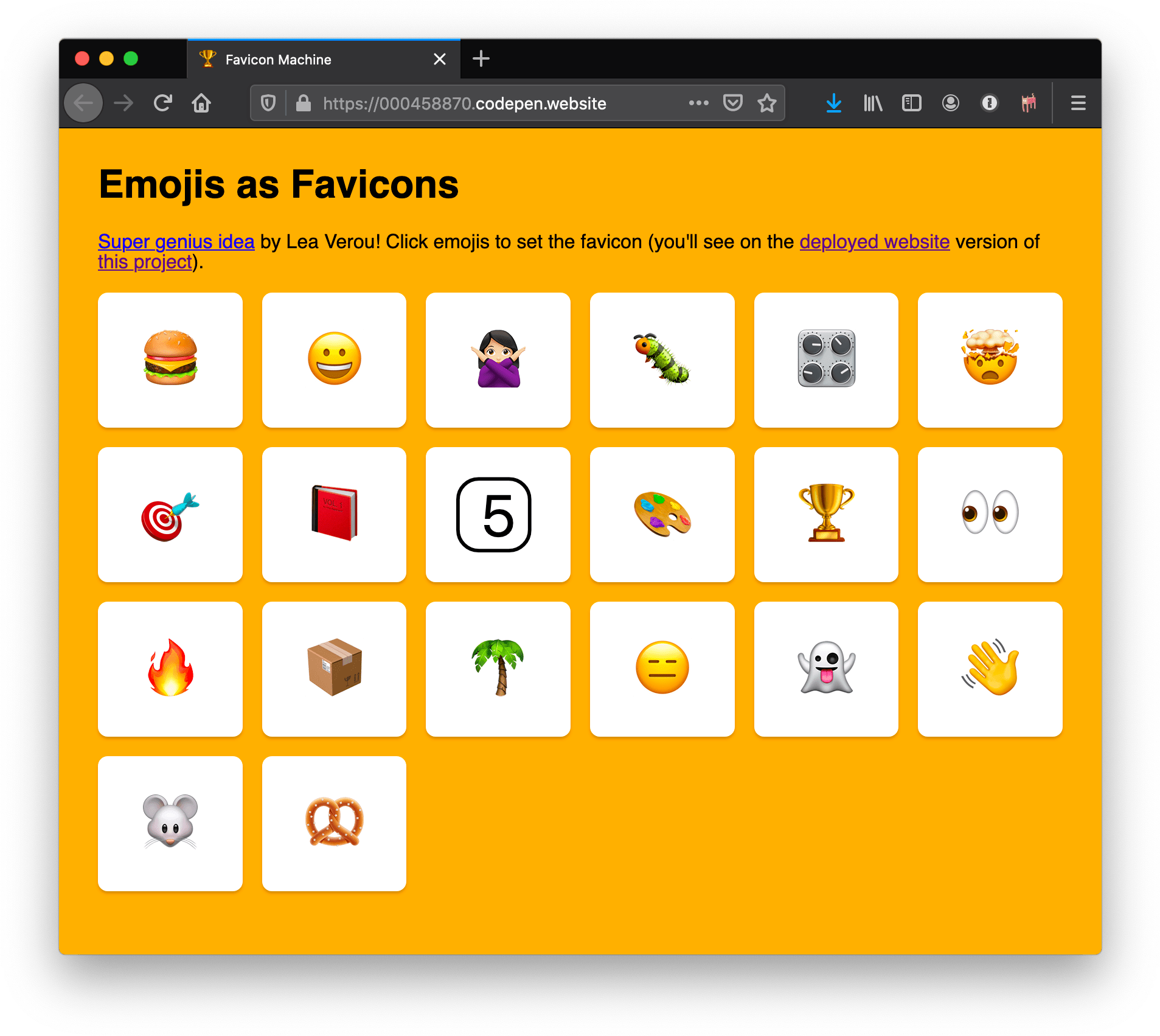 Emoji Favicon Selection Tool Screenshot PNG