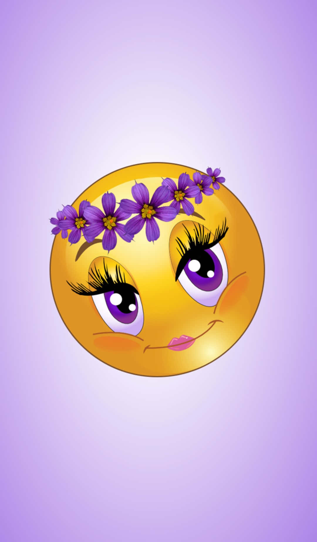 Emoji Girl With Purple Flower Crown Wallpaper