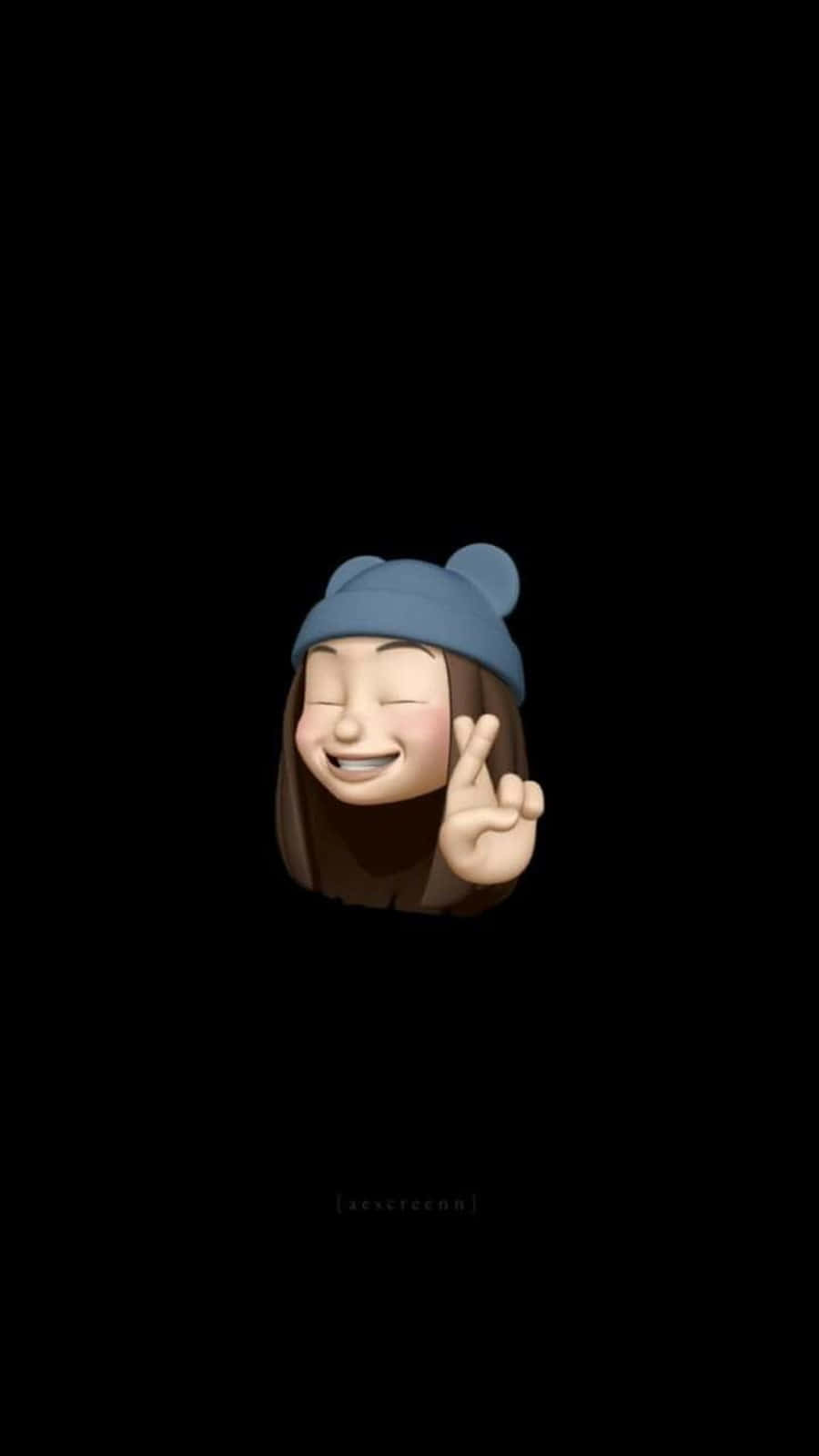 Cool Emoji Girl Crossed Fingers Wallpaper