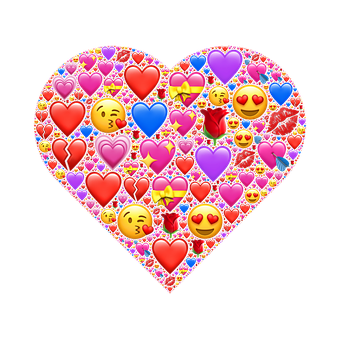 Emoji Heart Collage PNG