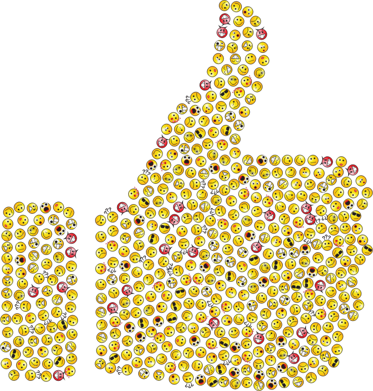 Emoji Mosaic Thumbs Up PNG