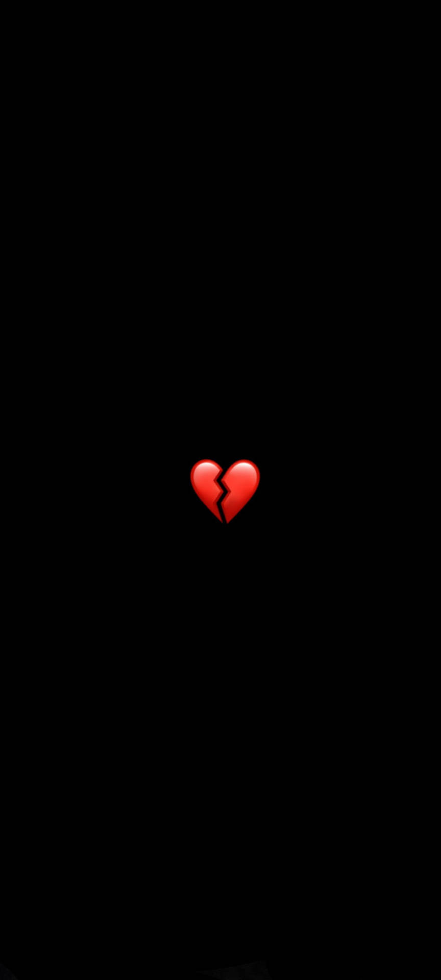 Emoji af et knust hjerte sort og grå Wallpaper
