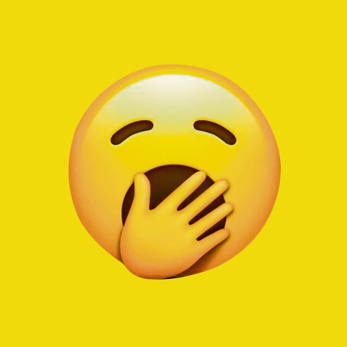 Yawning Emoji On Yellow Picture