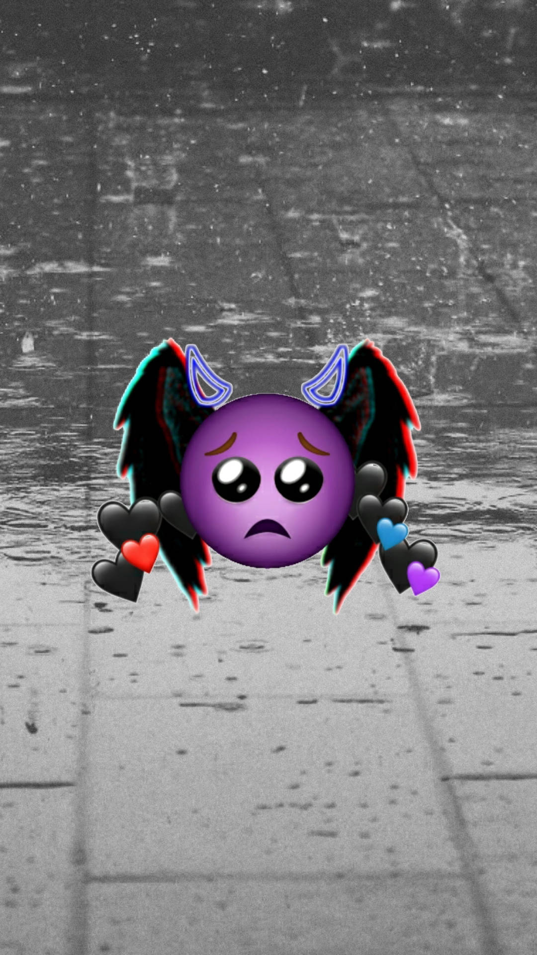 Emoji Preto Demônio Triste Papel de Parede
