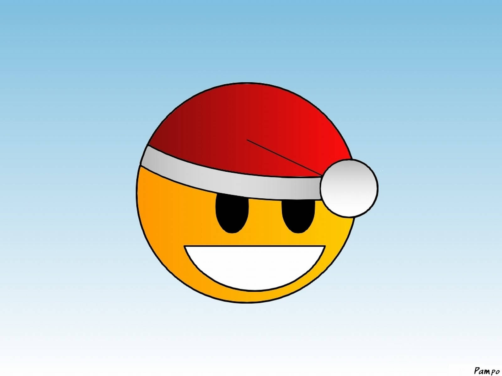 Emoji Wearing Santa Hat Cute Laptop Wallpaper