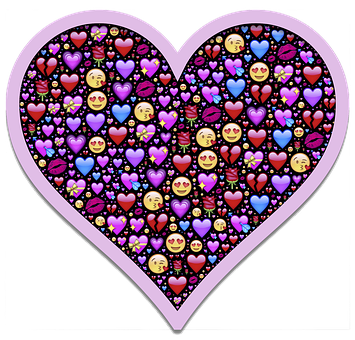 Emojisin Love Heart Shape PNG