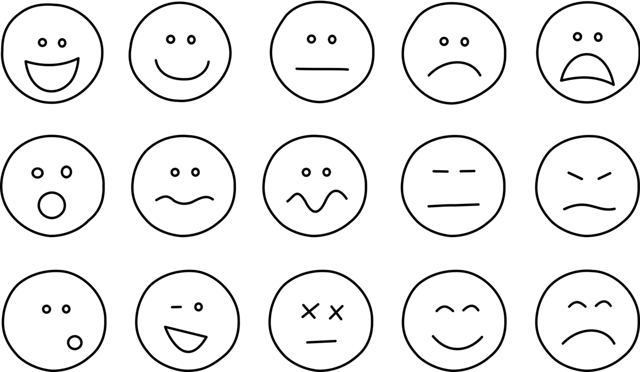 Emoticon Expressions Grid PNG