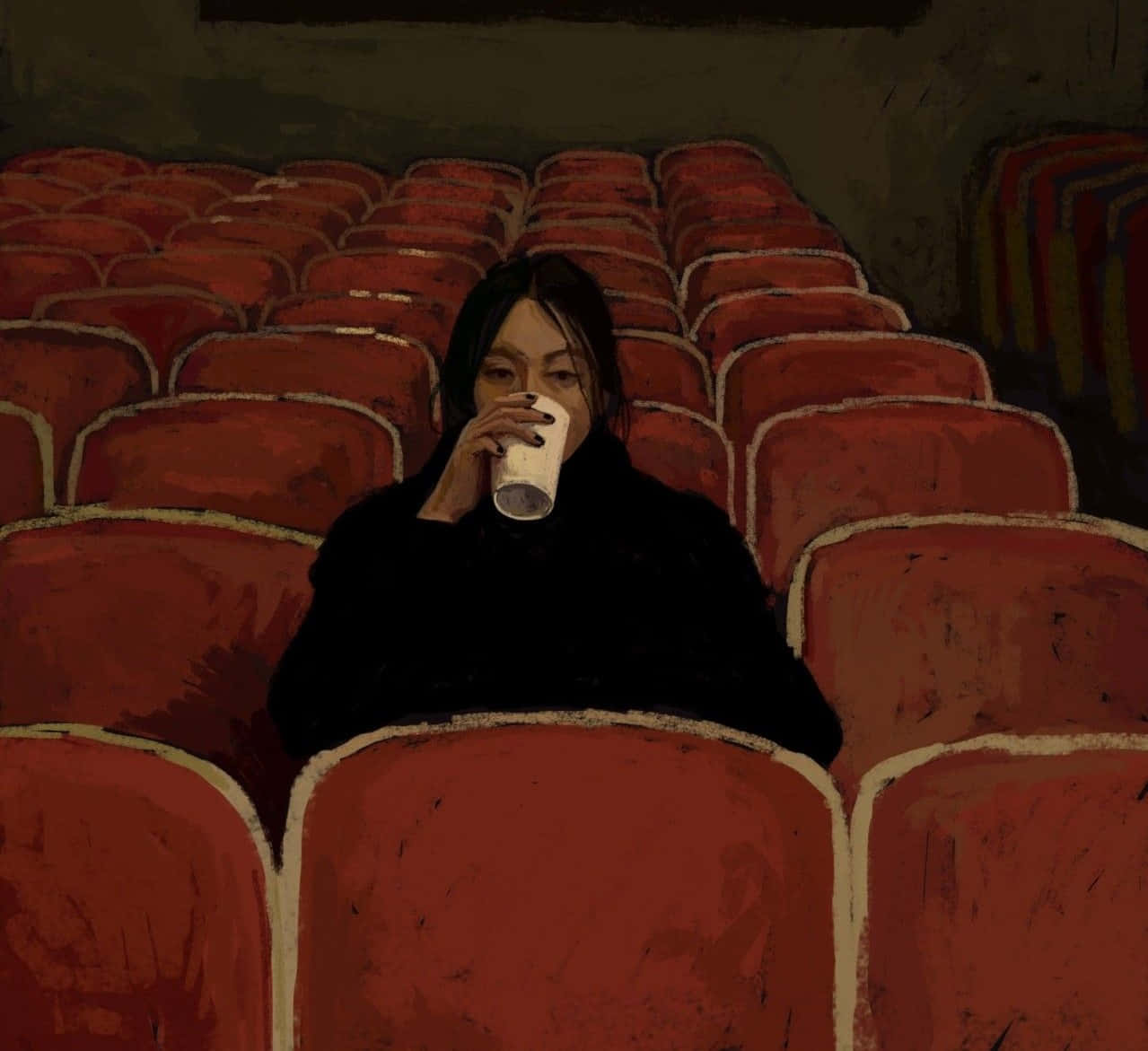 Emotion Lonely Woman Empty Theater Picture