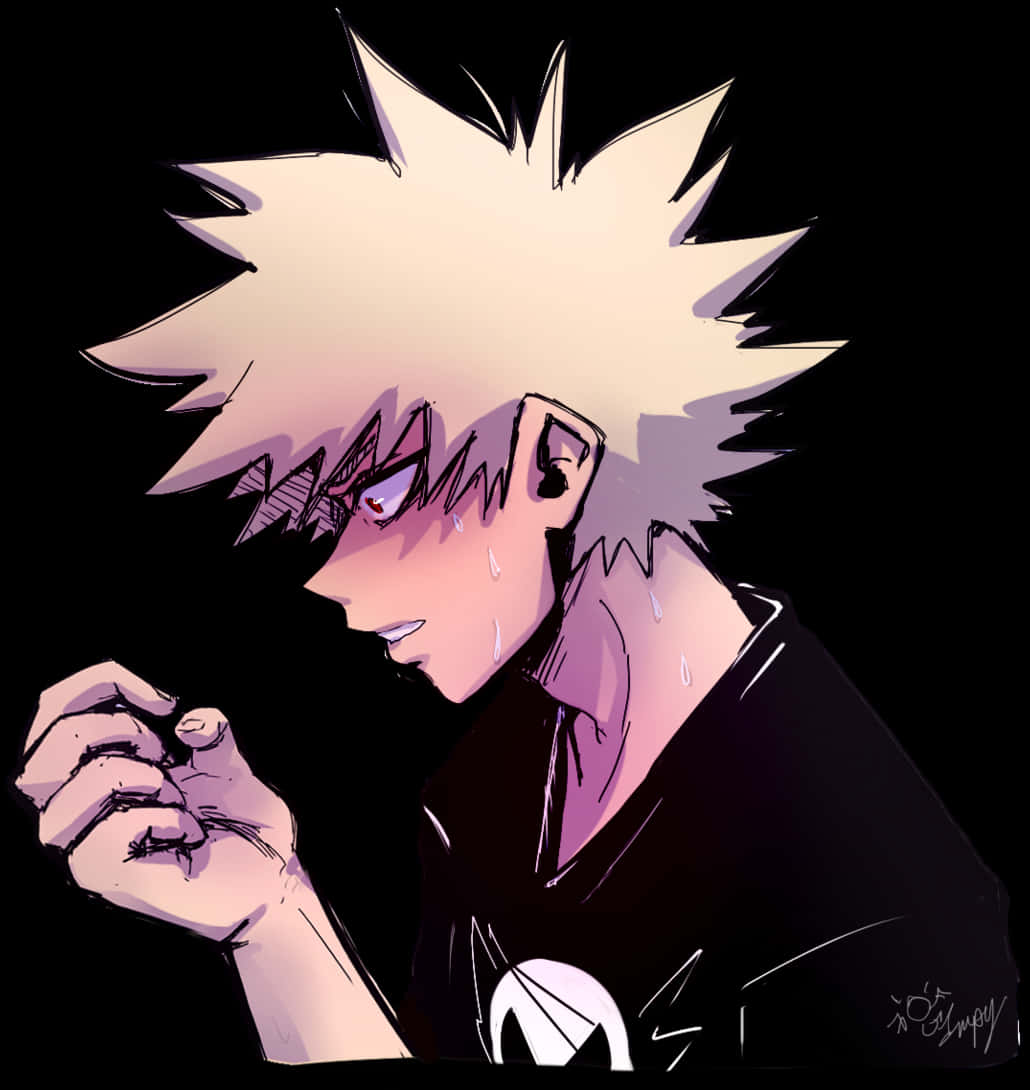 Emotional Bakugou Artwork PNG