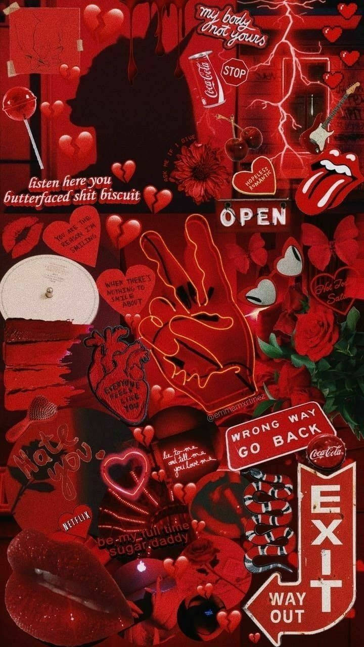 Emotional Red Baddie Wallpaper
