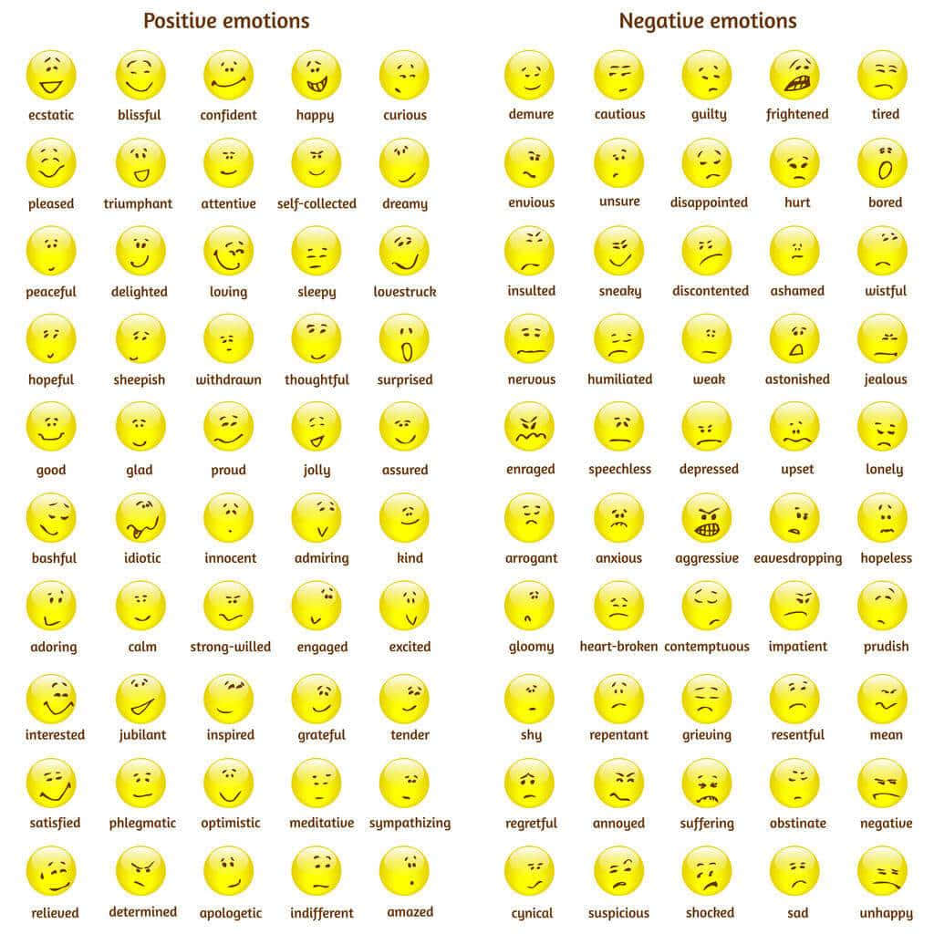 A Chart With Different Emotions And Expressions