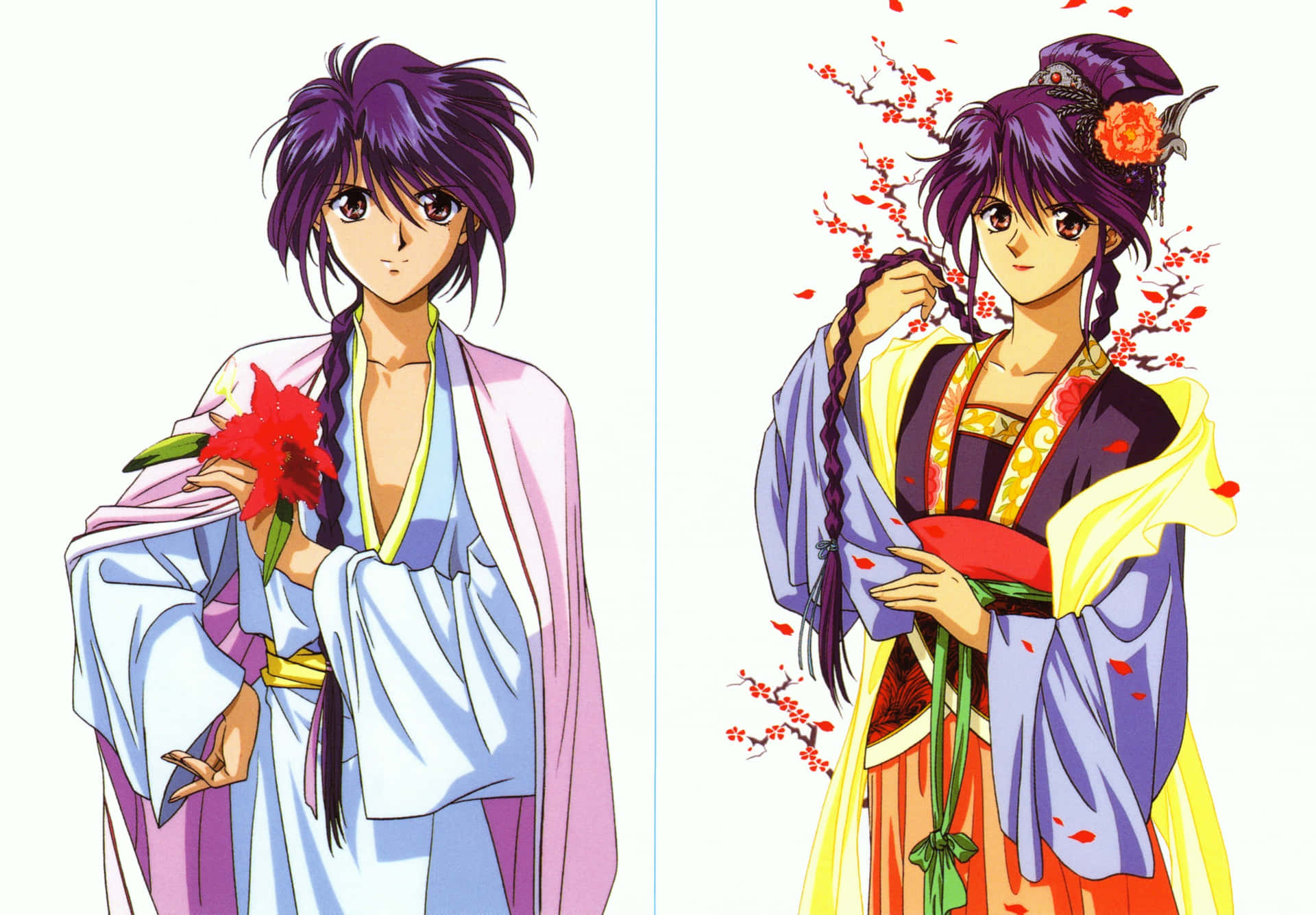 Emotive Illustration Of Fushigi Yuugi's Nuriko Wallpaper