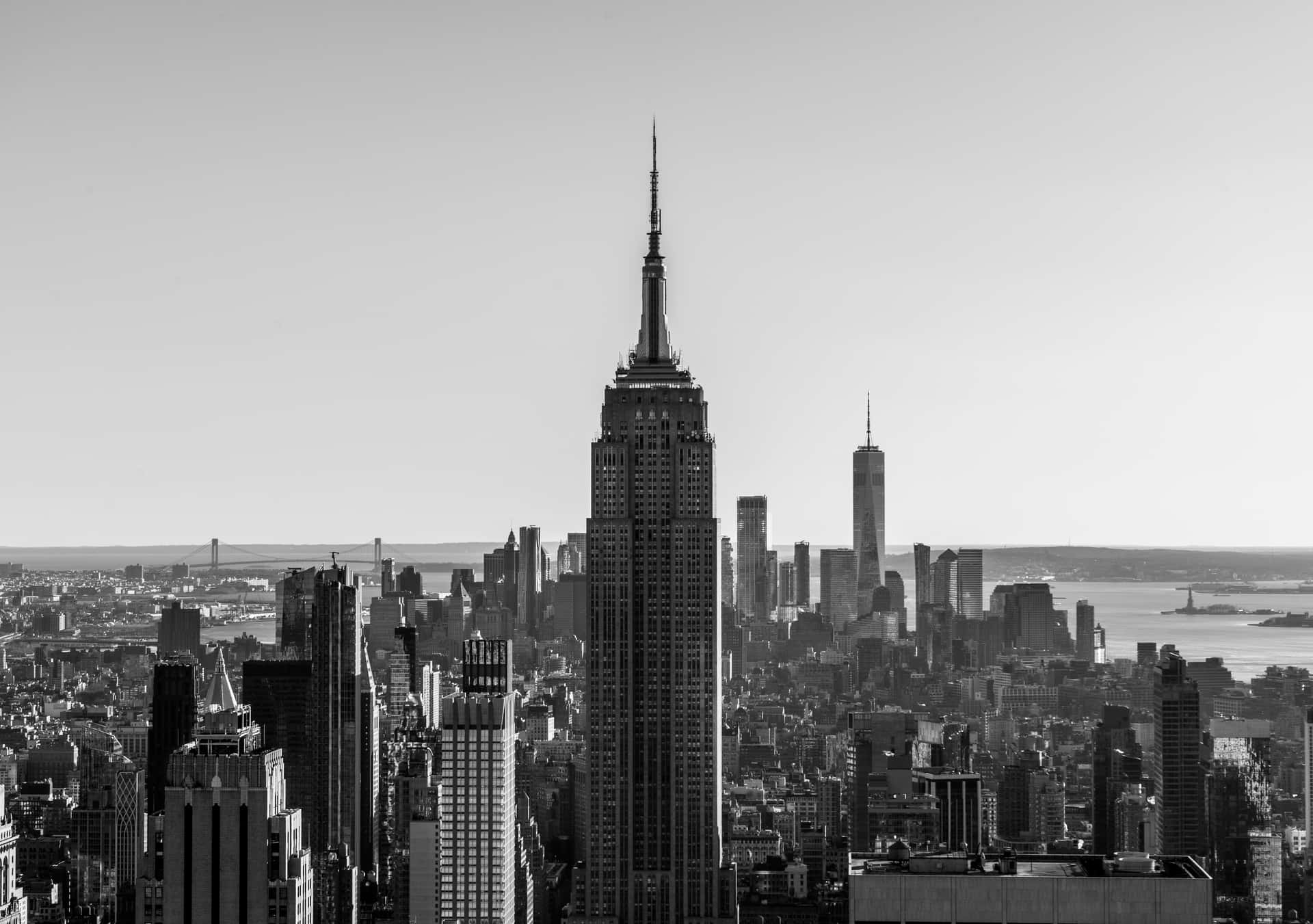 Svartvittfoto Av Empire State Building
