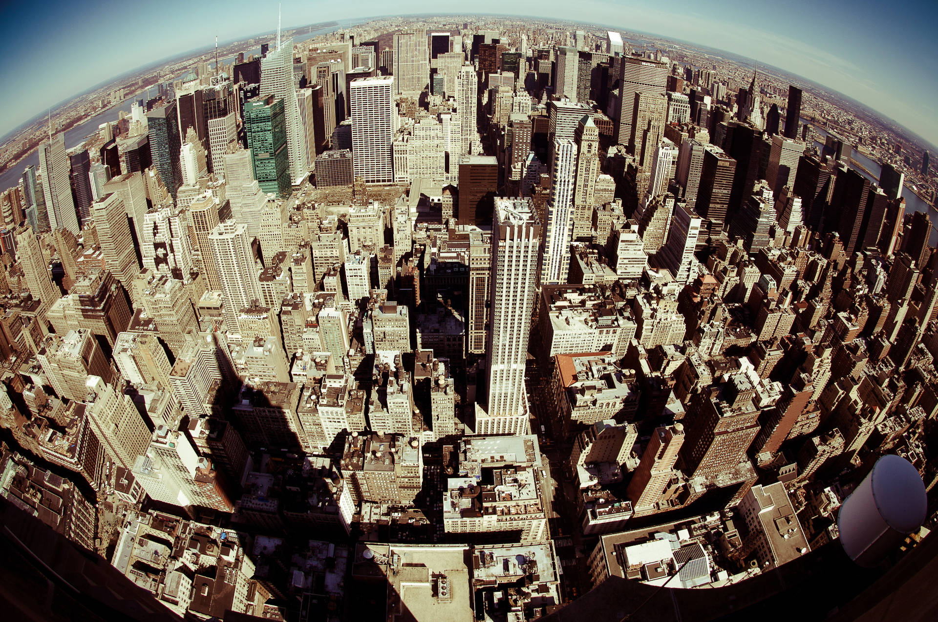 Empire State Building In NYC Aerial Shot Wallpaper
