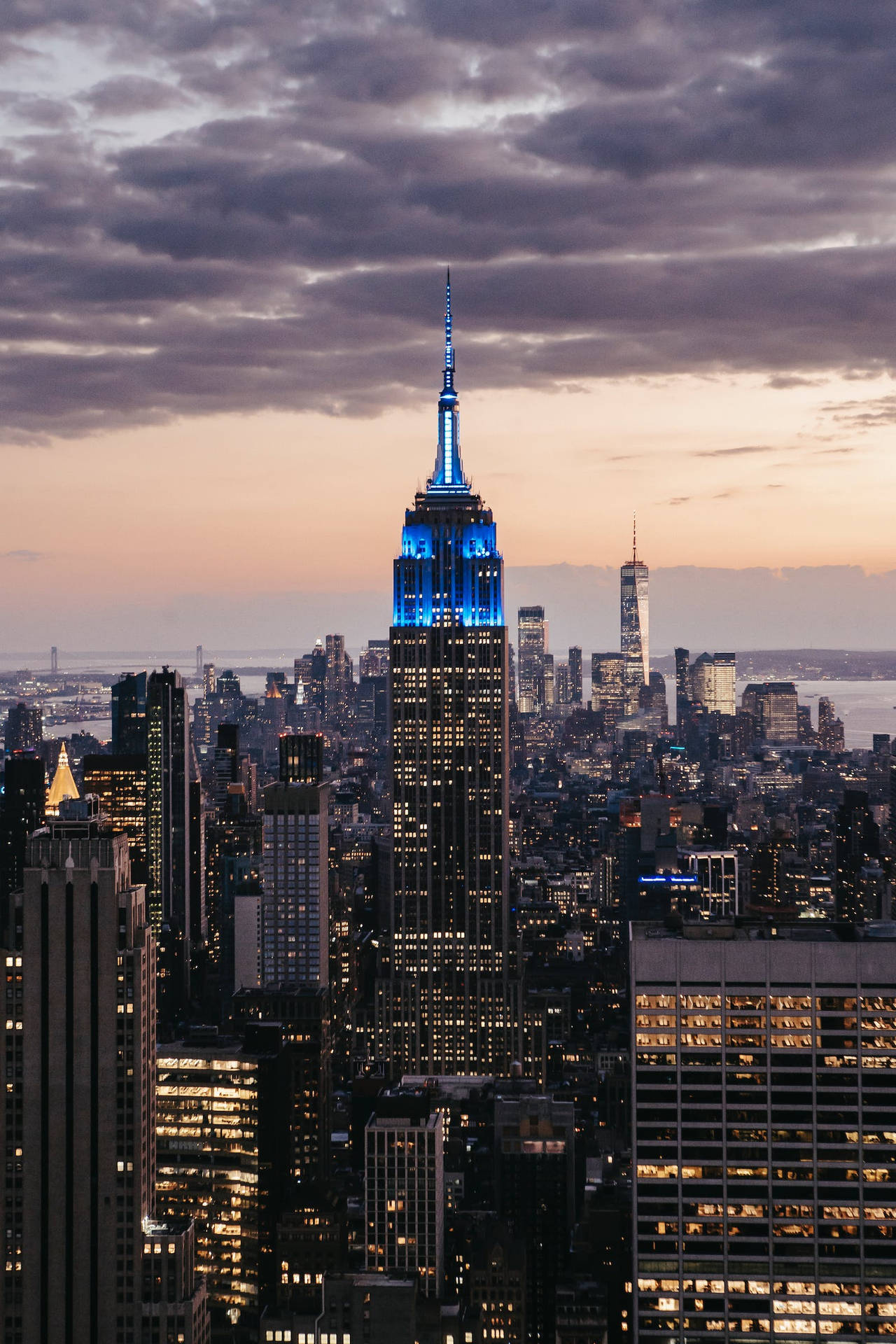 Empirestate Building New York City Nachtsicht Wallpaper