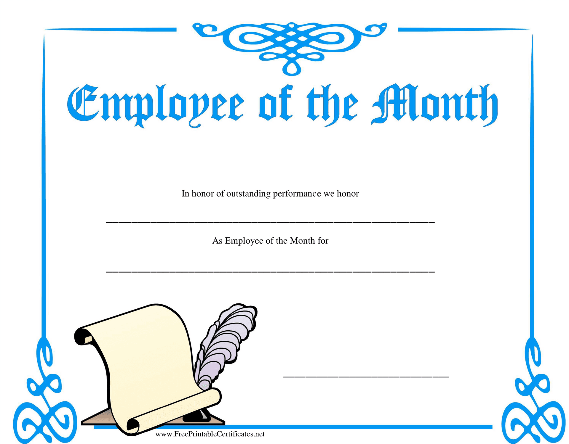 Employeeofthe Month Certificate Template PNG