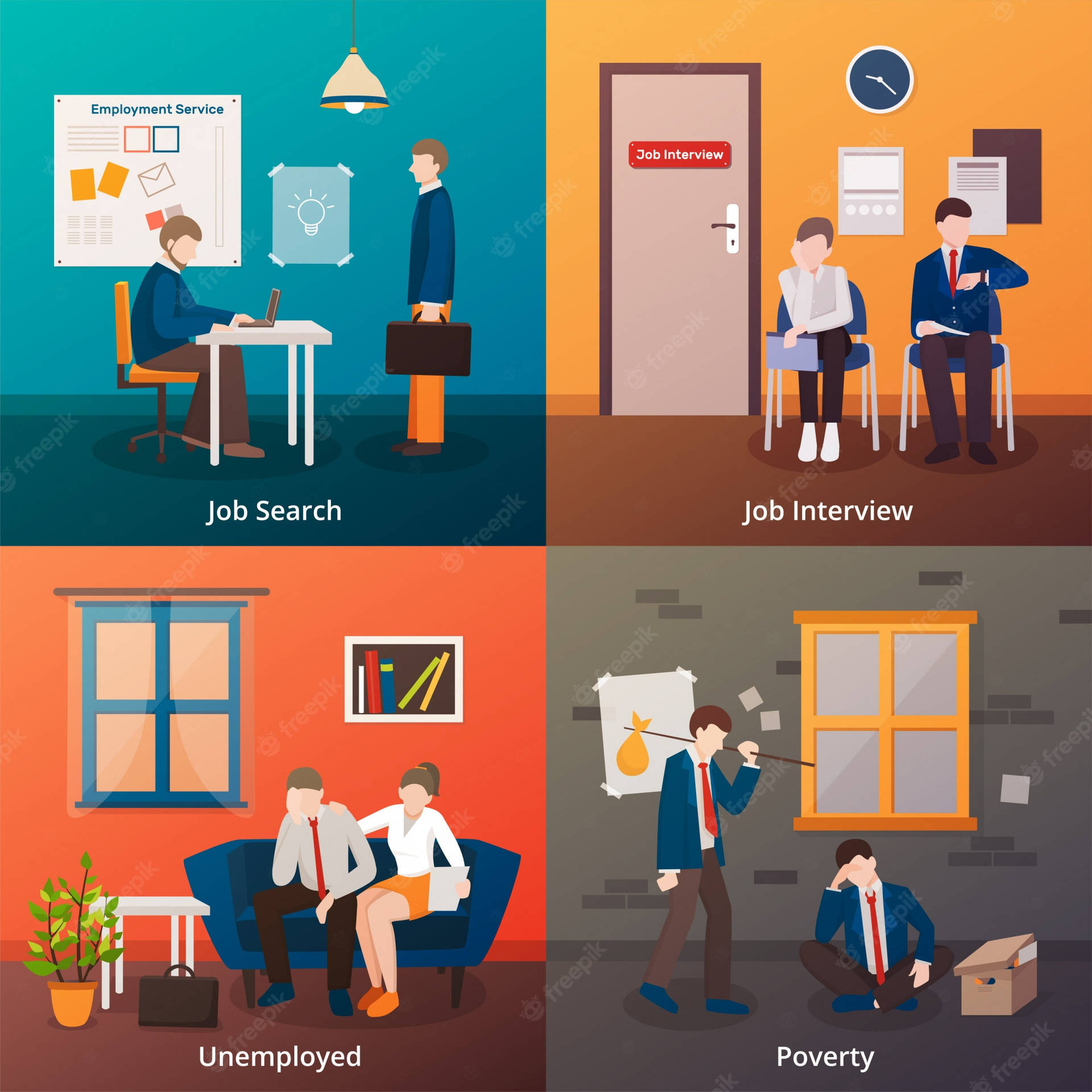 Employment Process Illustrations Wallpaper