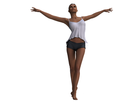 Empowered Female Pose3 D Model PNG