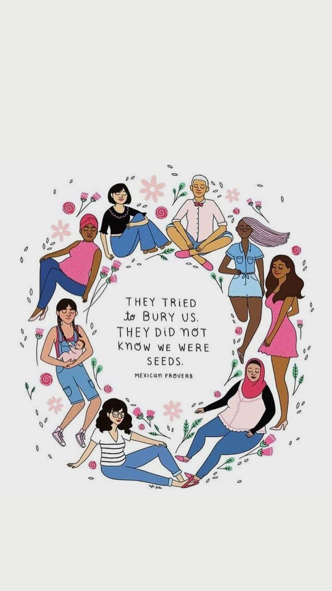 Empowerment Circleof Diverse Women Wallpaper