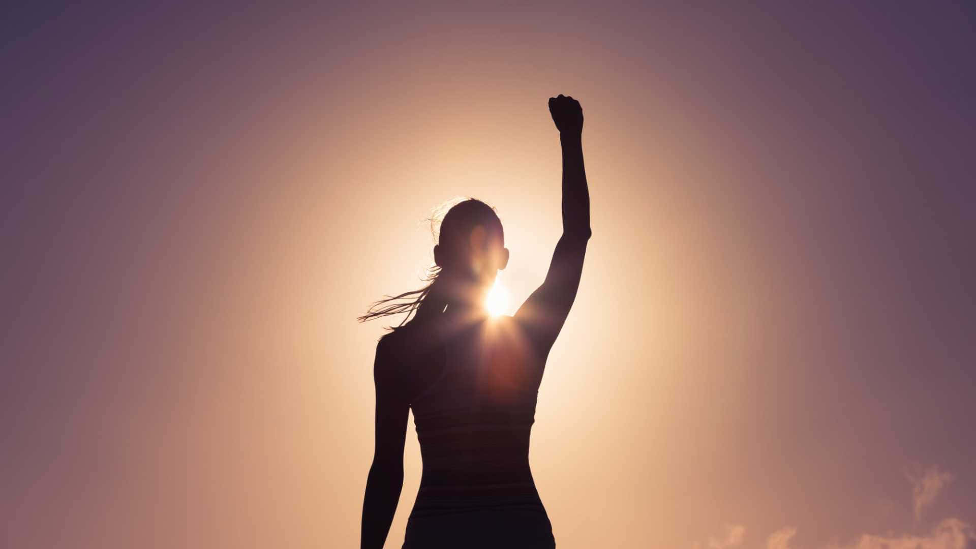 Empowerment Silhouette Sunrise Wallpaper