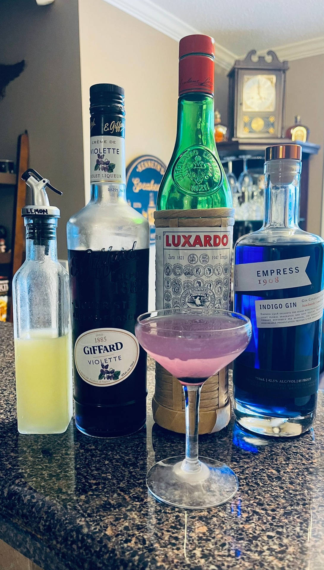 Empress Gin Cocktail With Giffard And Luxardo Wallpaper