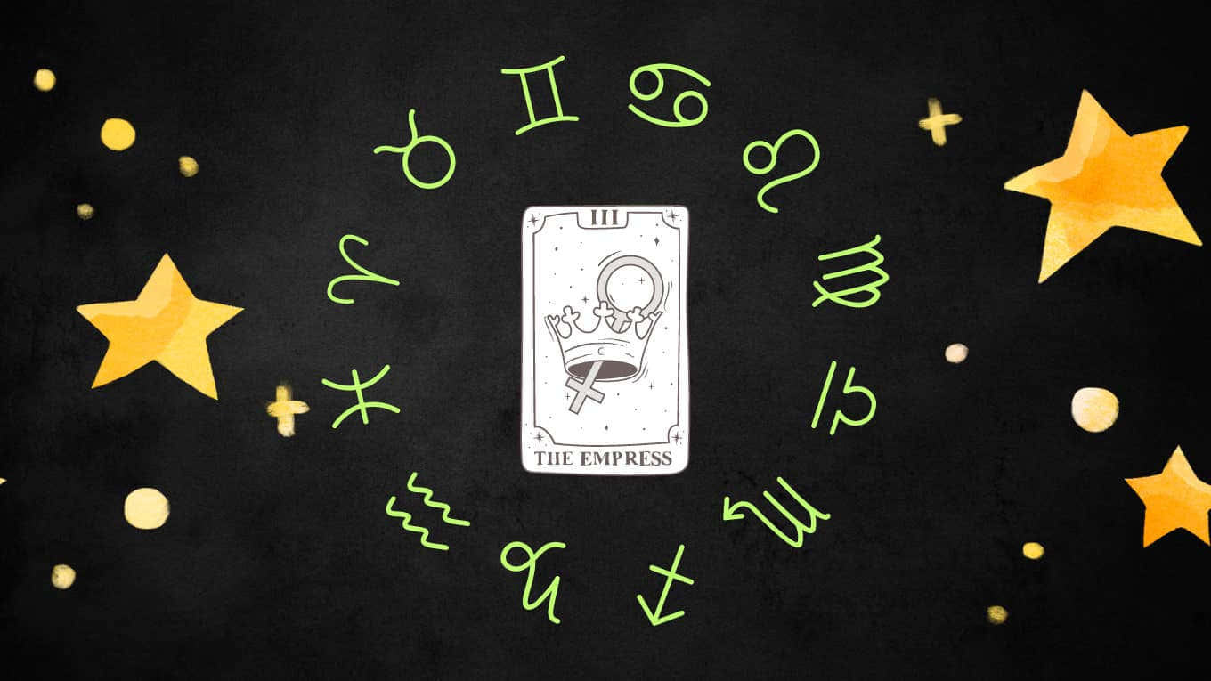 Empress Tarot Card Astrological Symbols Wallpaper