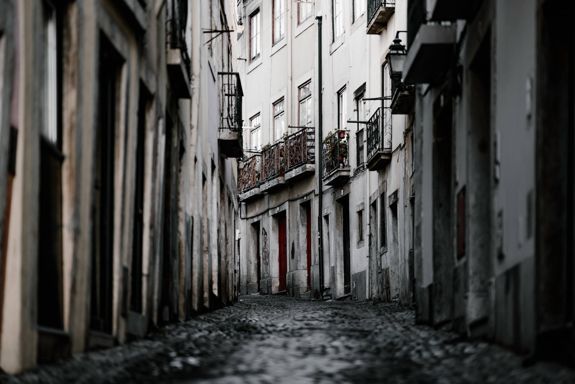 Empty Alley In Portugal Wallpaper