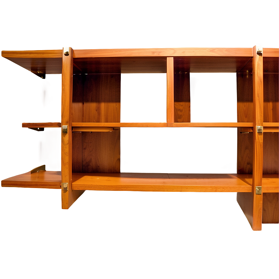 Empty Bookshelf With Brackets Png Iql PNG