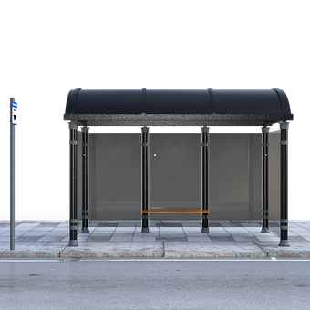 Empty Bus Stop Night Scene PNG