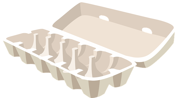 Empty Egg Carton Illustration PNG