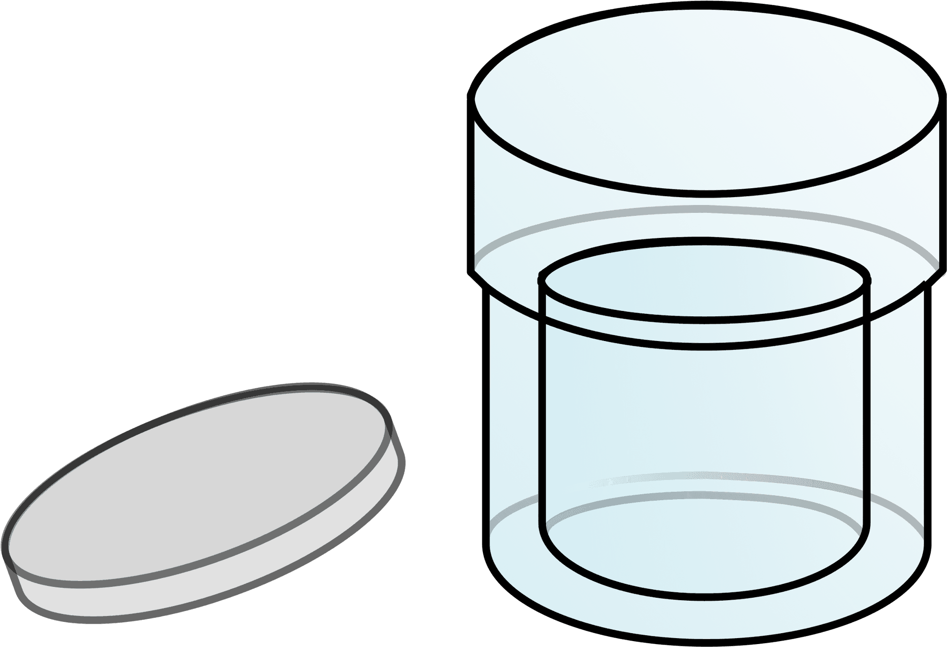 Empty Glass Beakerwith Lid PNG