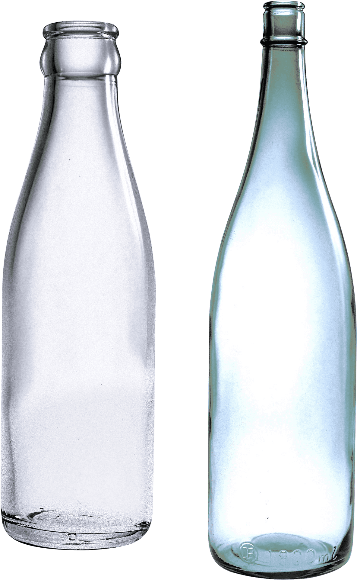 Empty Glass Bottles PNG