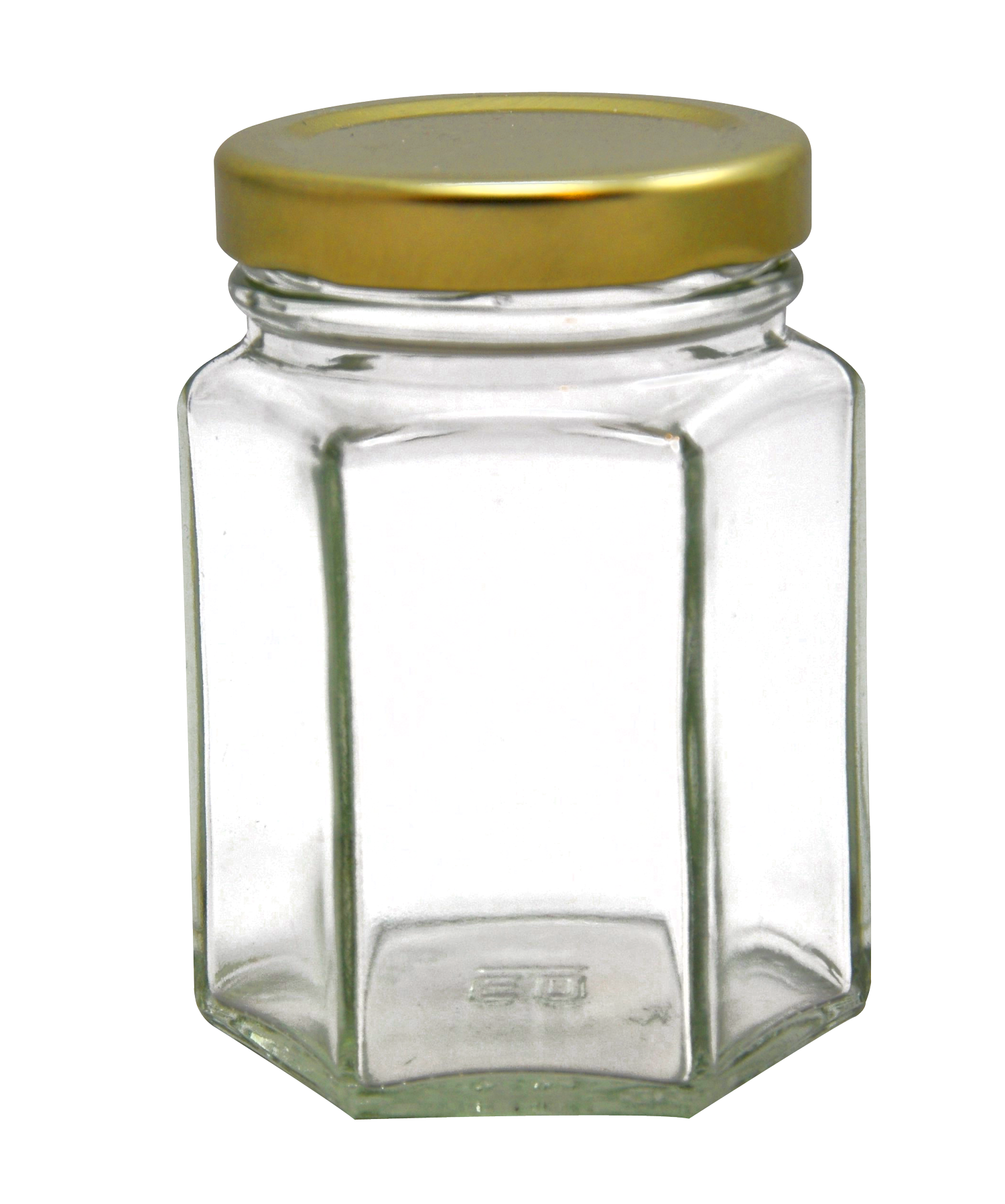 Empty Glass Jarwith Gold Lid PNG