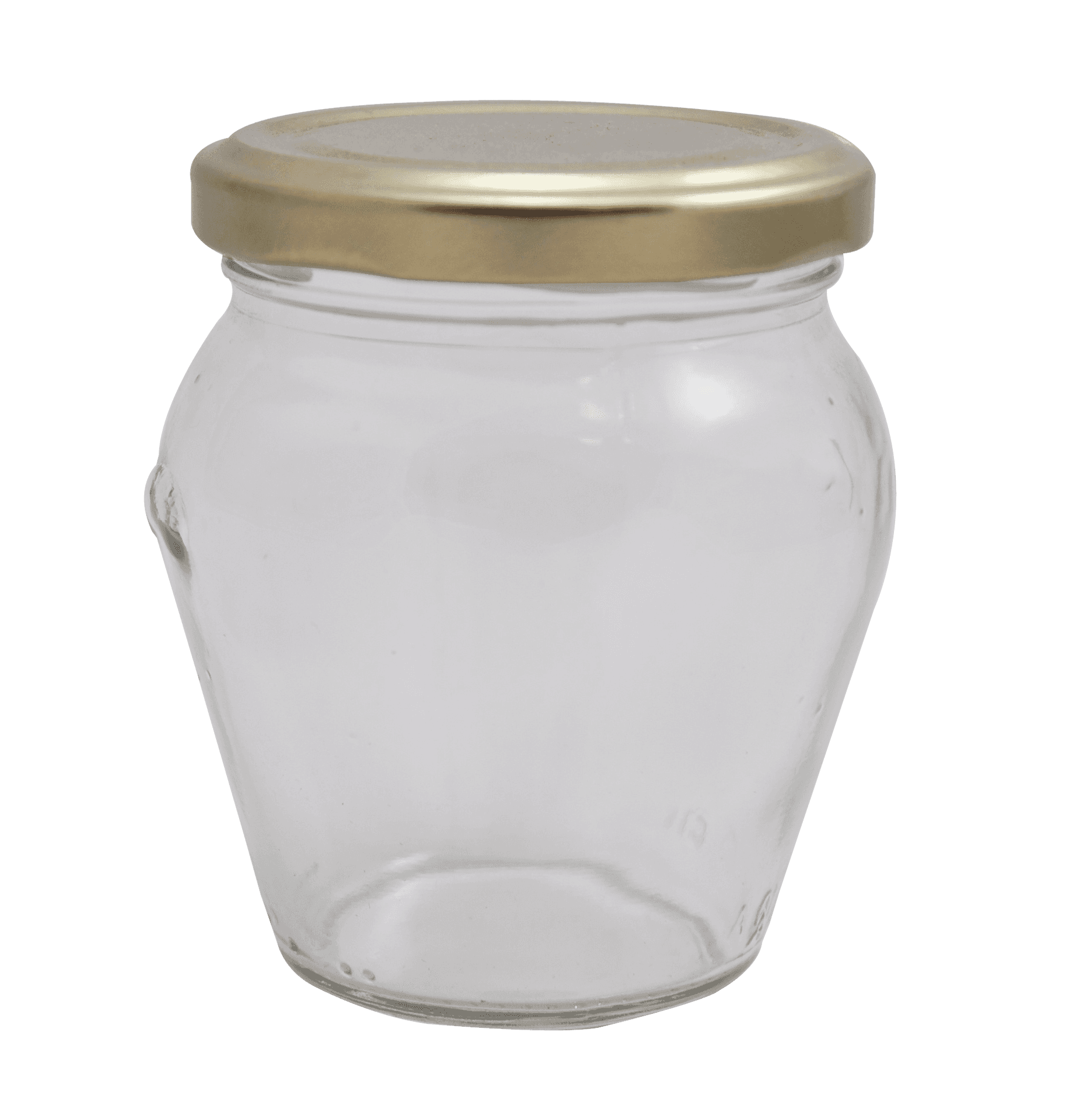 Empty Glass Jarwith Gold Lid PNG