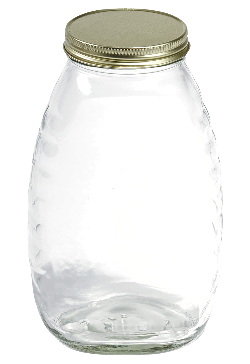 Empty Glass Jarwith Gold Lid PNG