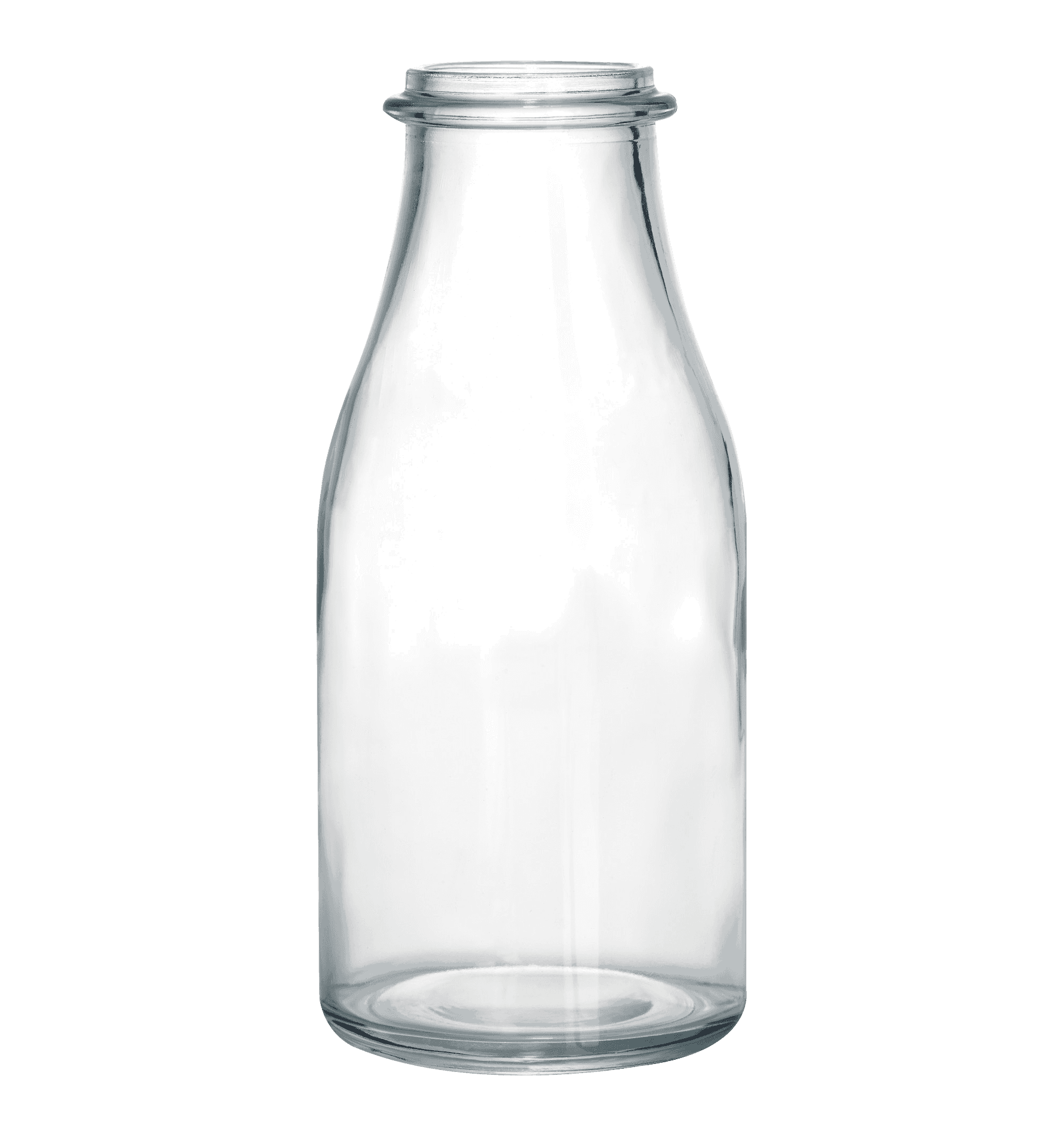 Empty Glass Milk Bottle PNG
