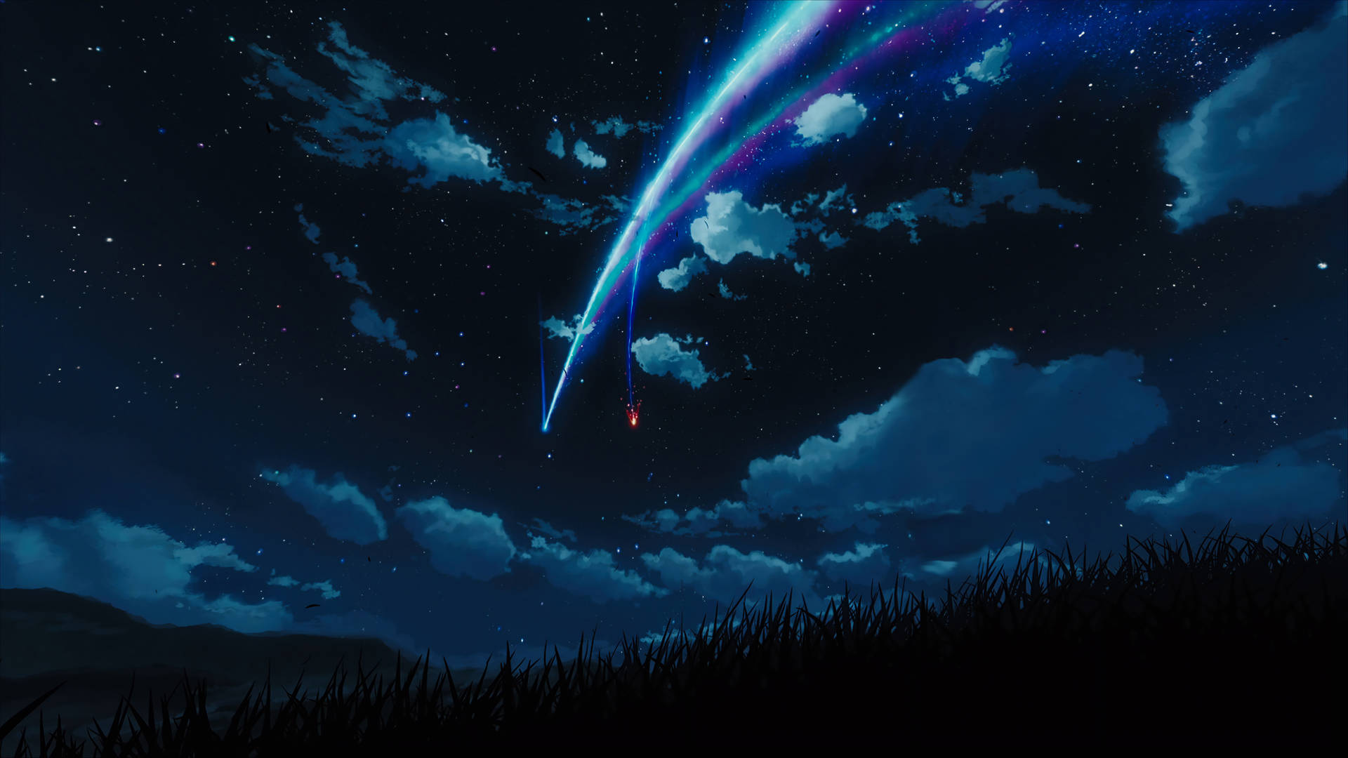 Empty Meadow And Comets Your Name 4k Background