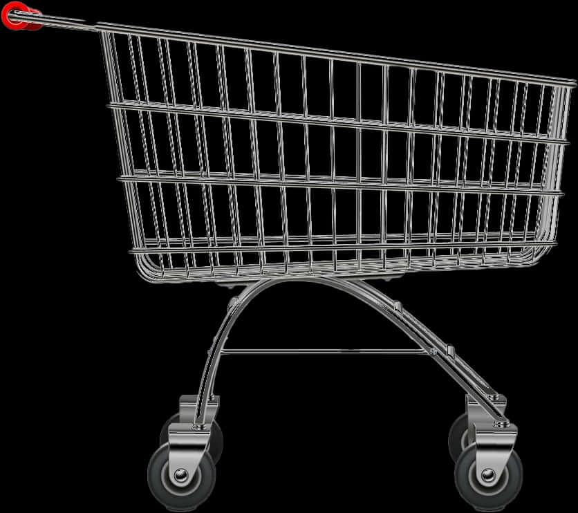 Empty Metal Shopping Cart PNG
