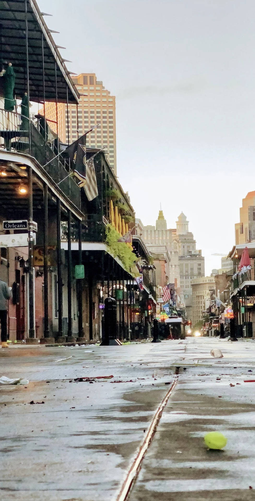 Desolate New Orleans Street at Twilight Wallpaper