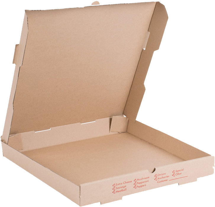 Empty Pizza Boxwith Toppings Checklist PNG