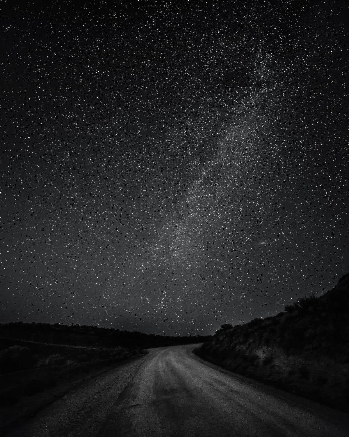 Empty Road Black Stars Wallpaper
