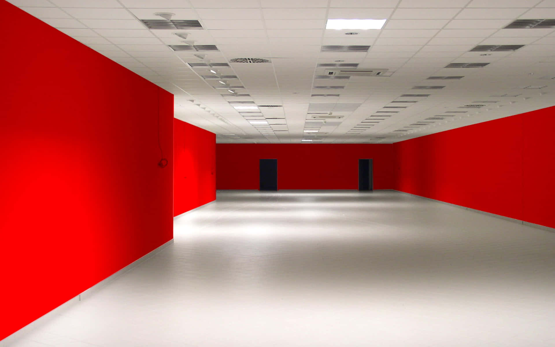 A Red Wall In A Room